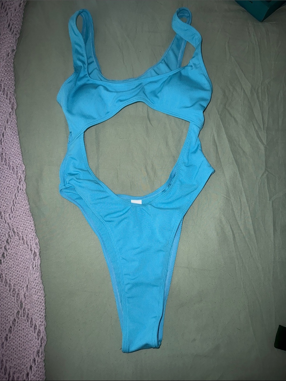 Cutout cheeky One-Piece Swimsuit in baby blue